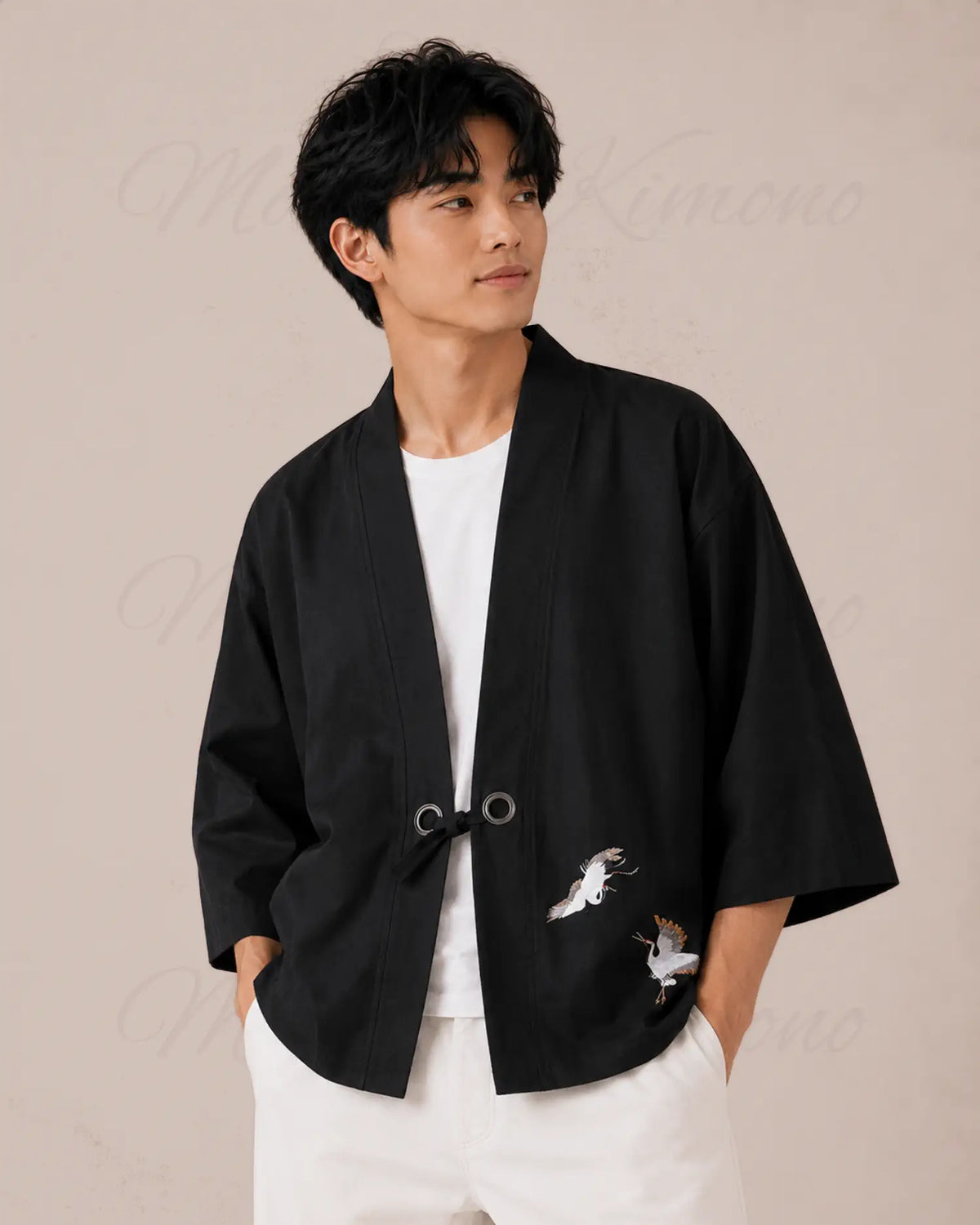 chemise kimono homme noir japonais