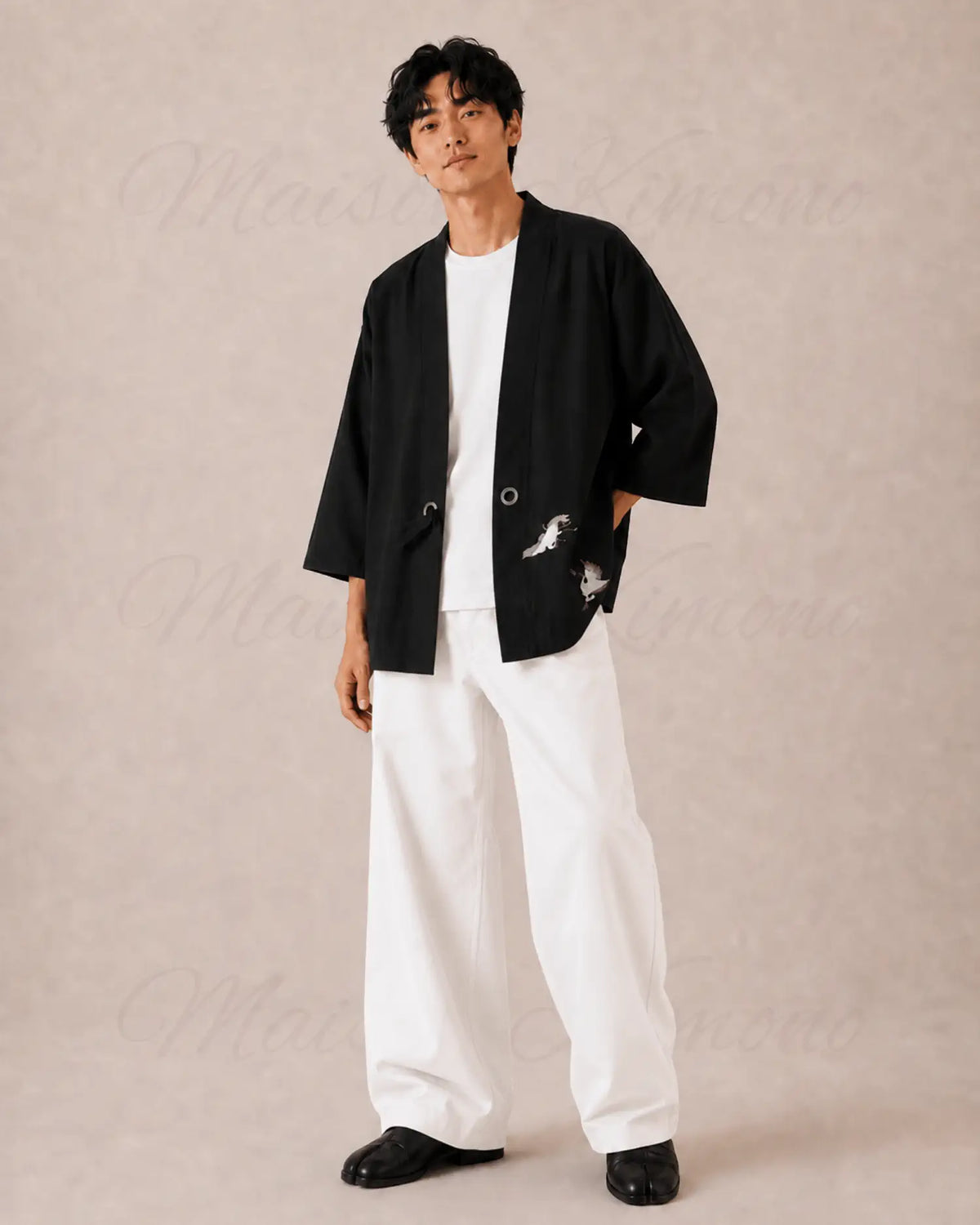 chemise kimono homme noir japonais