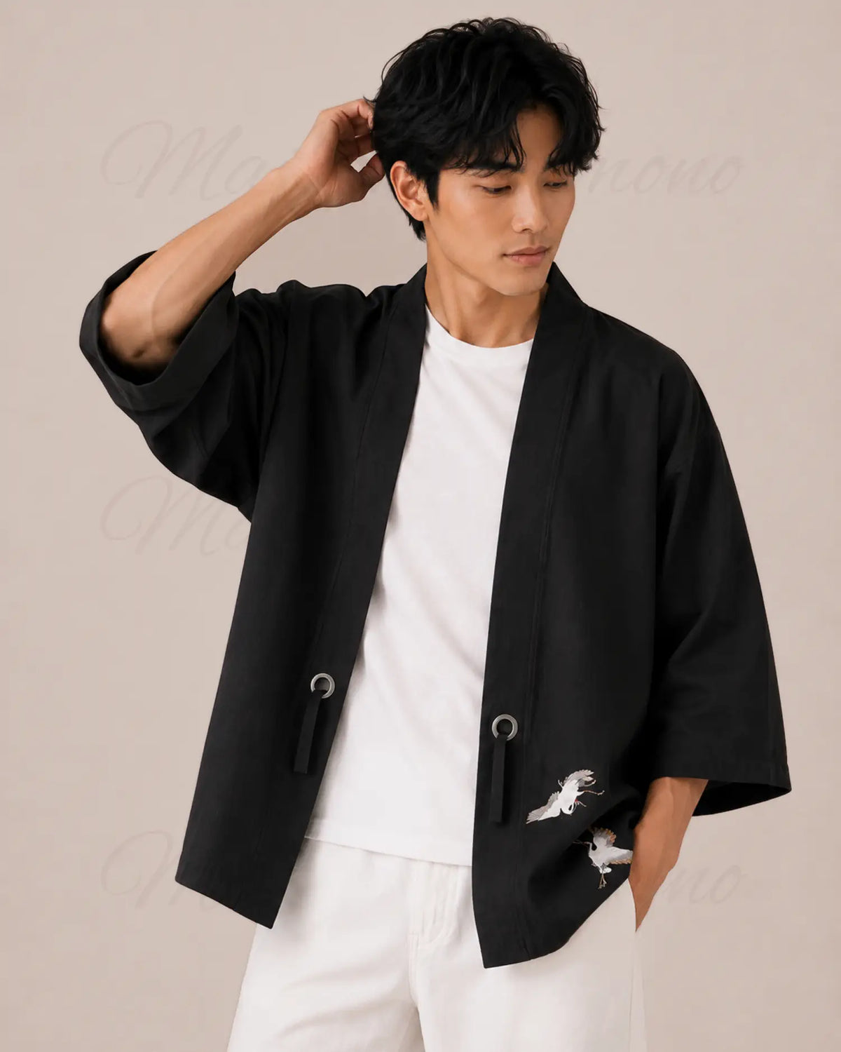 chemise kimono homme noir japonais