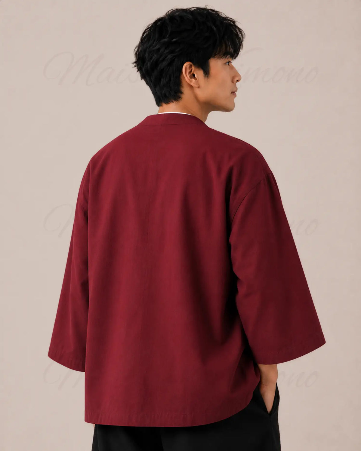 chemise kimono homme rouge japonais