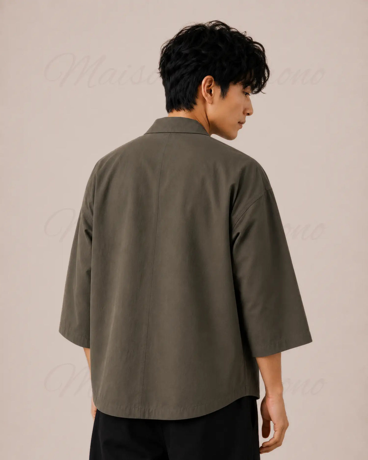 chemise kimono homme vert japonais