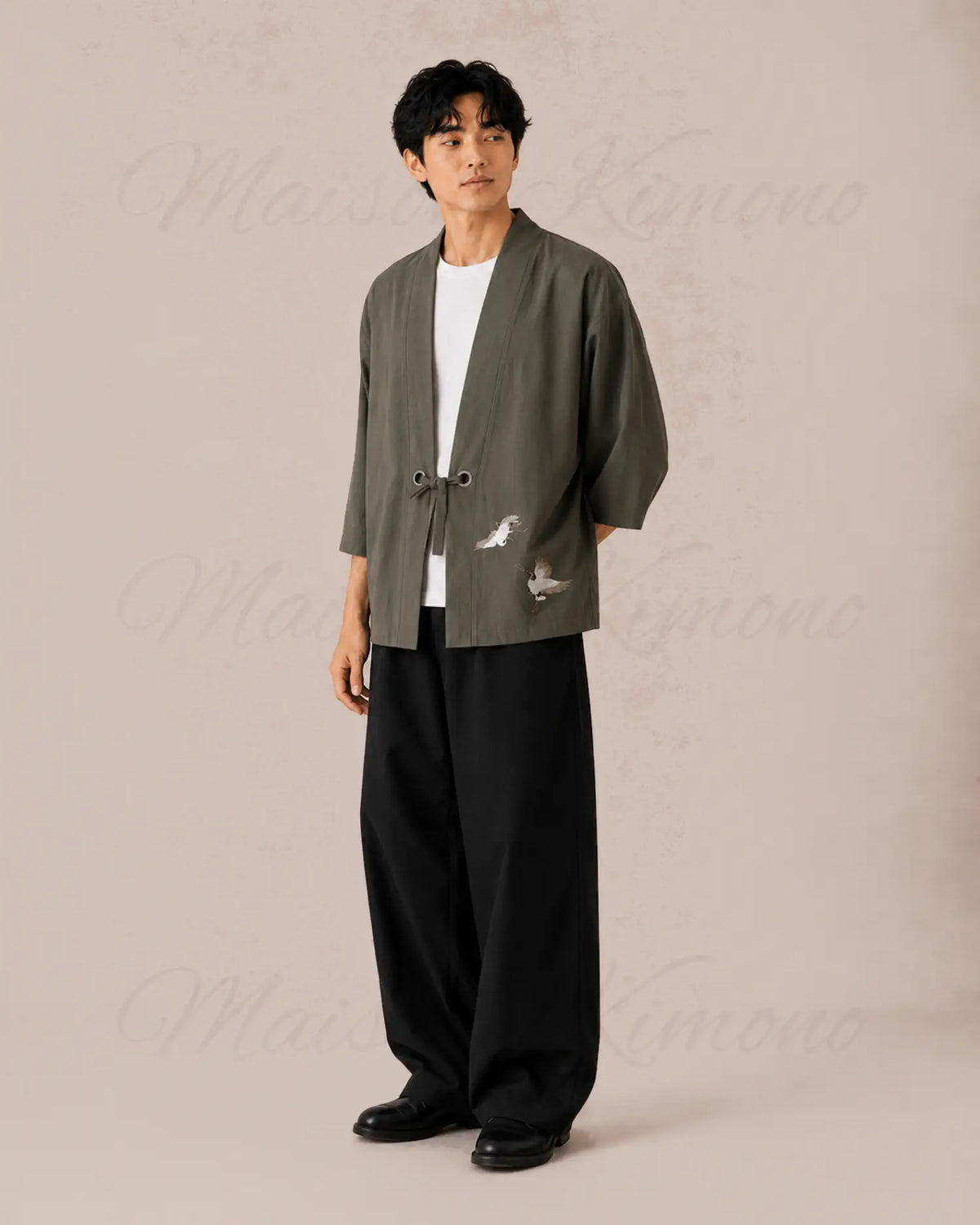 chemise kimono homme vert japonais