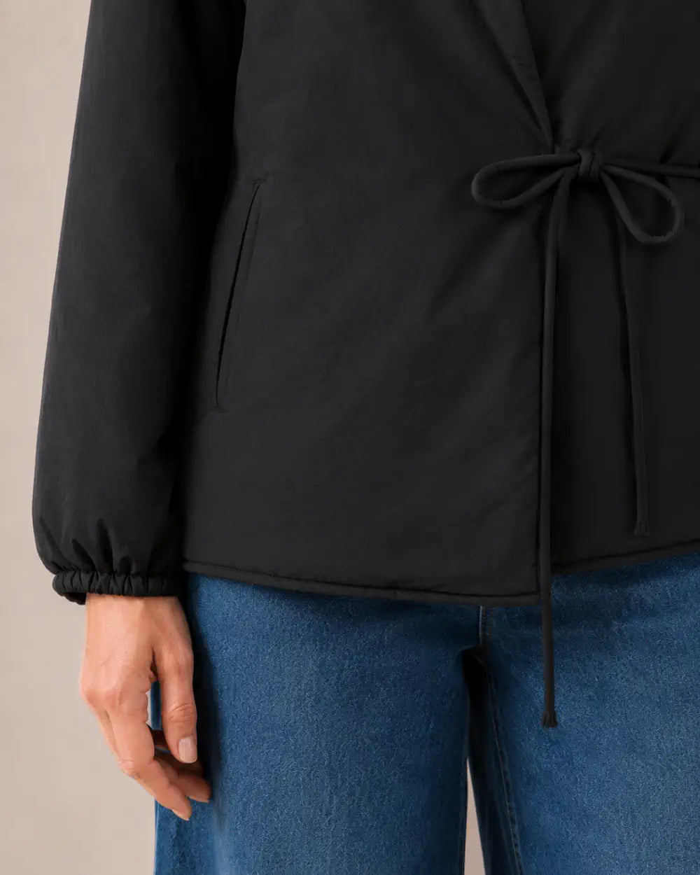 doudoune kimono femme noir matelassee