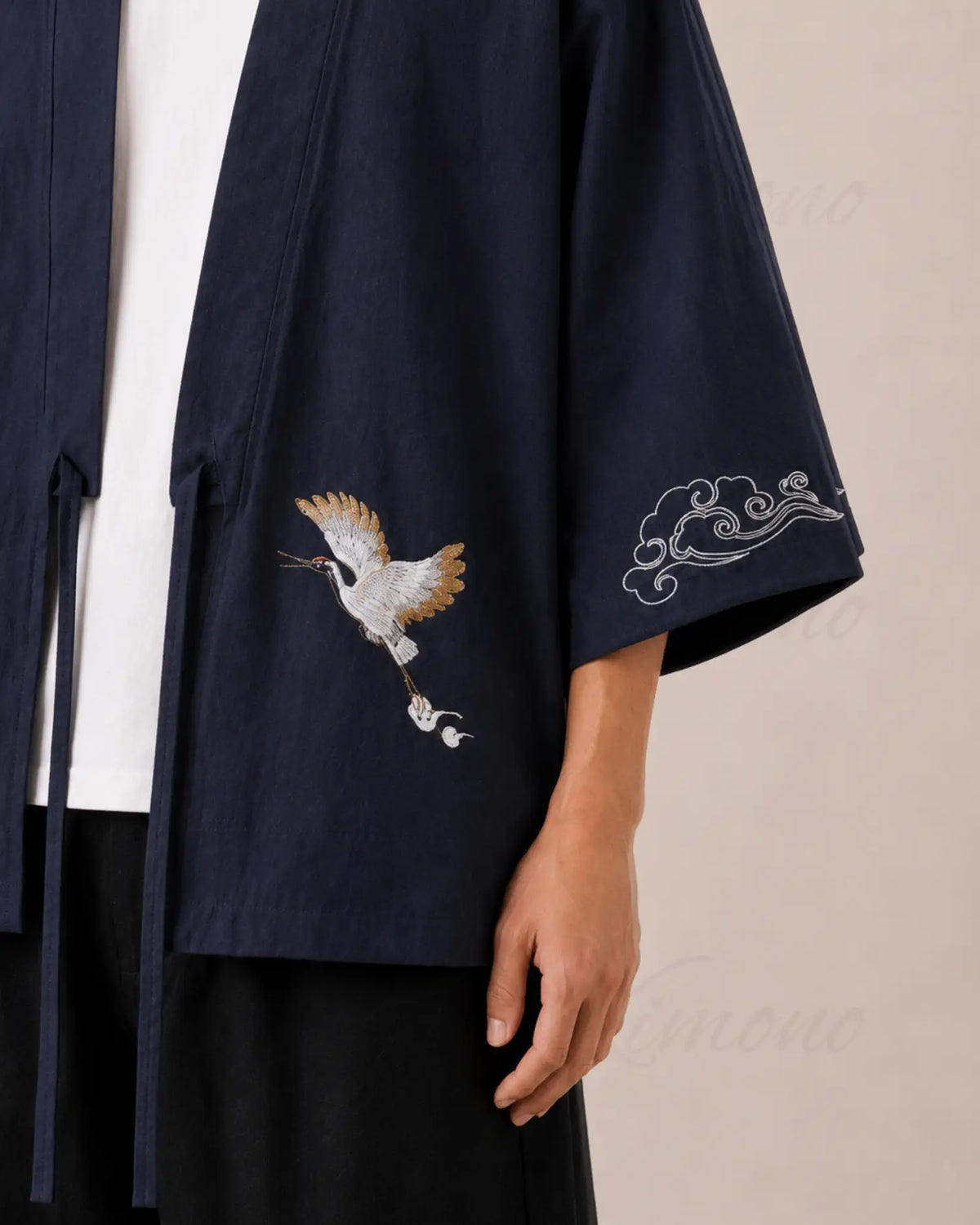 haori homme bleu coton japonais