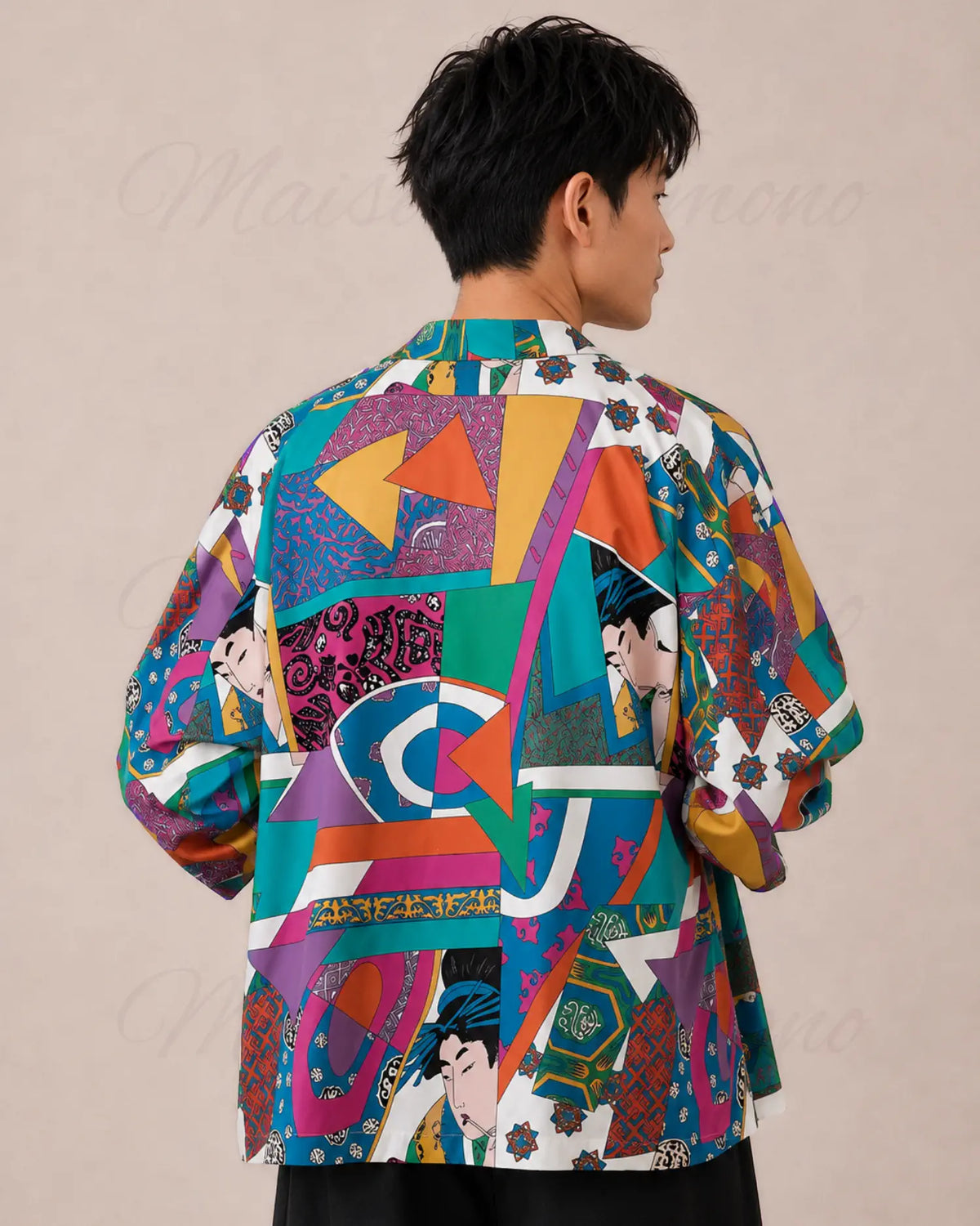 haori homme japonais moderne multicolore