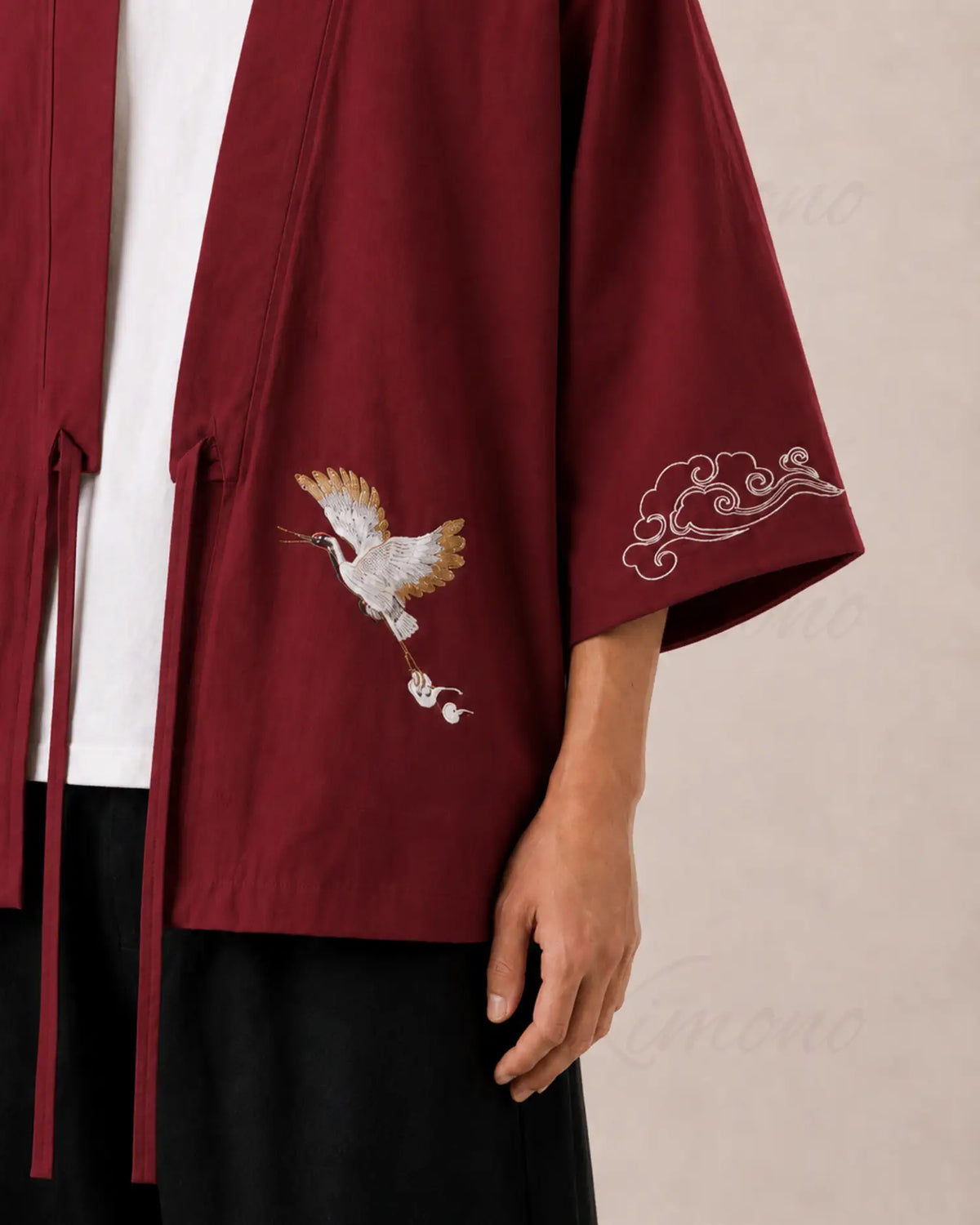 haori homme rouge coton japonais
