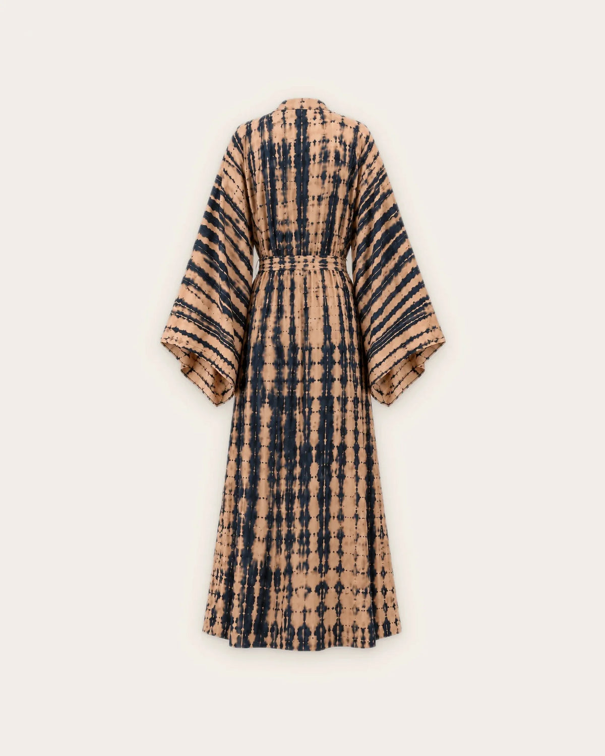 kimono plage femme beige coton boheme dos