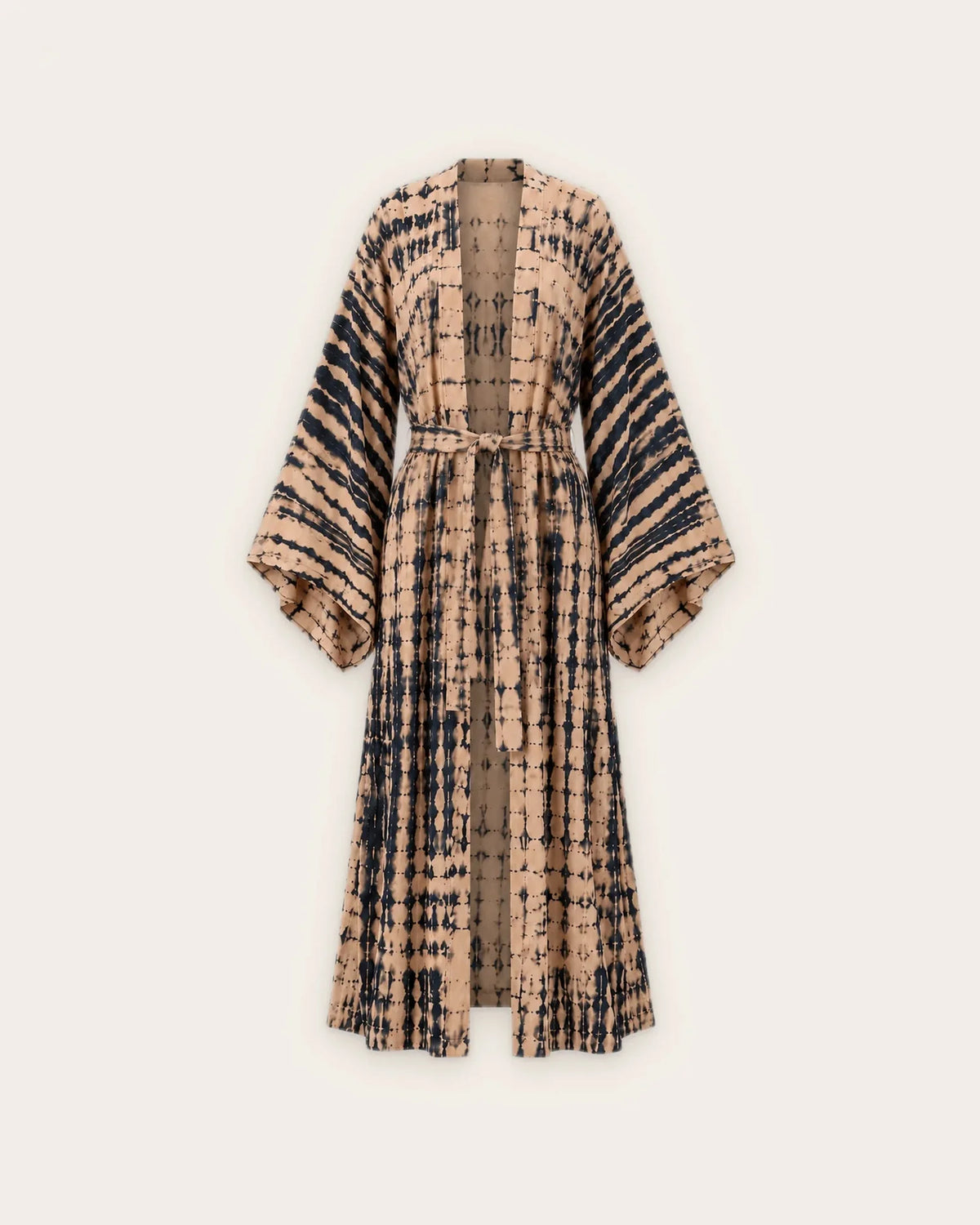 kimono plage femme beige coton boheme