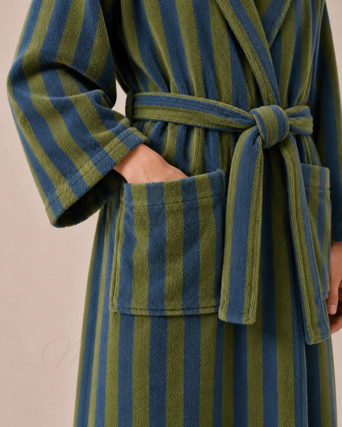 peignoir kimono homme vert polaire