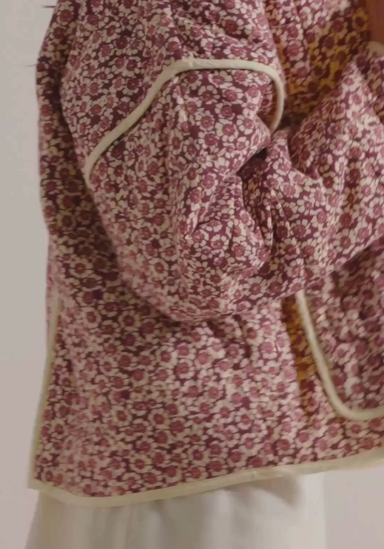 Veste kimono japonaise fleurie rose elegante Sakurako