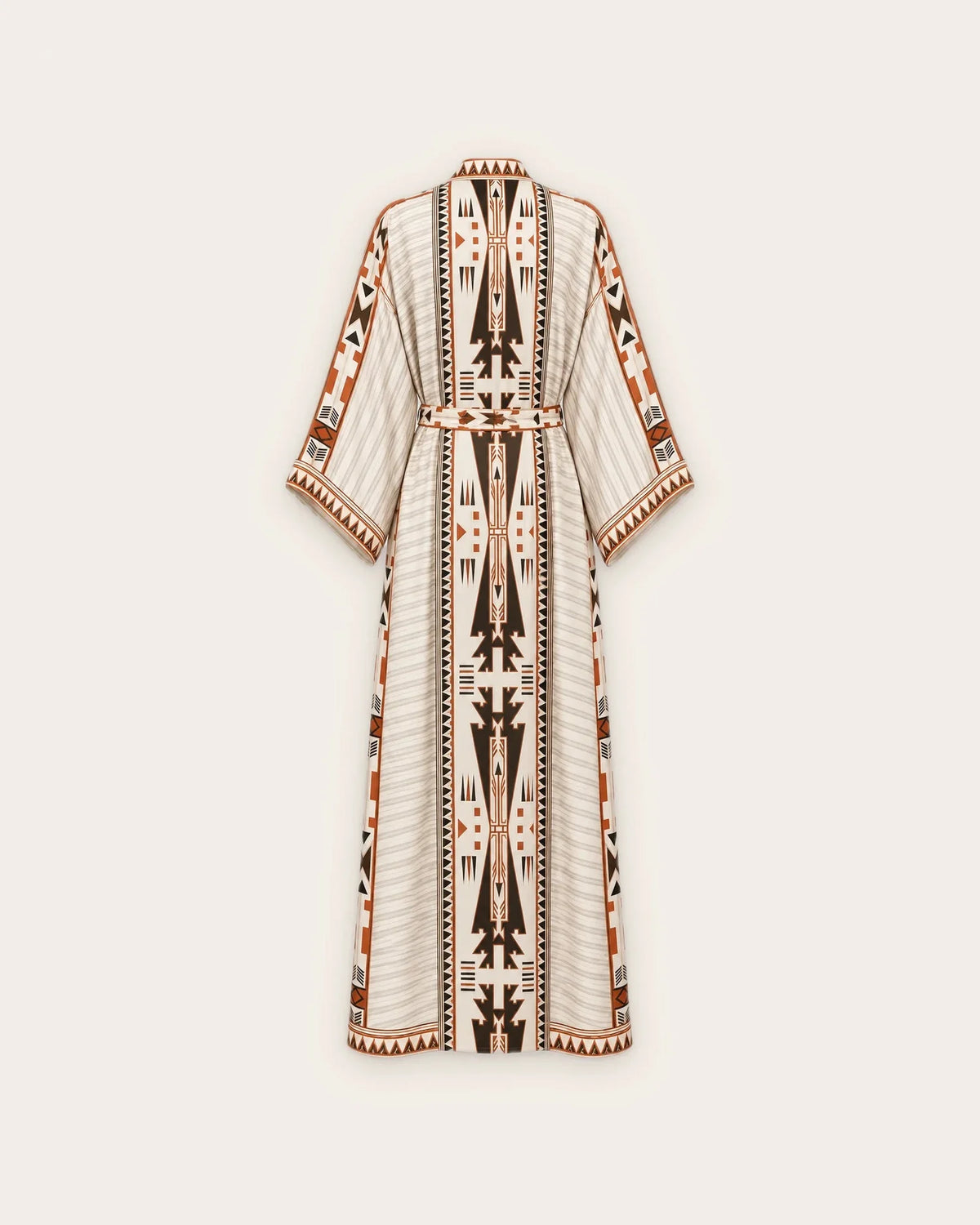robe kimono femme longue beige motifs dos