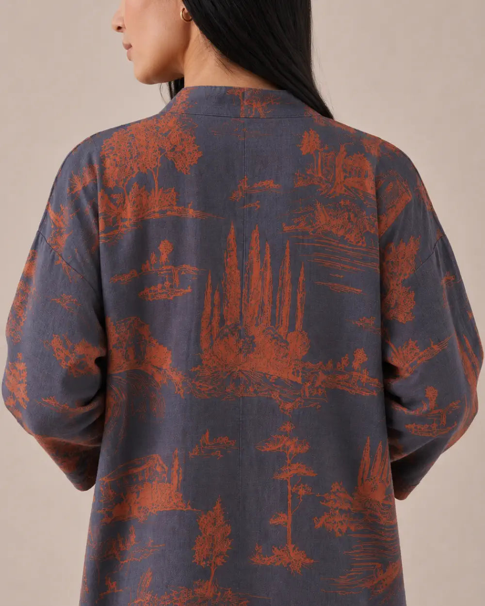 robe de chambre kimono femme bleu coton