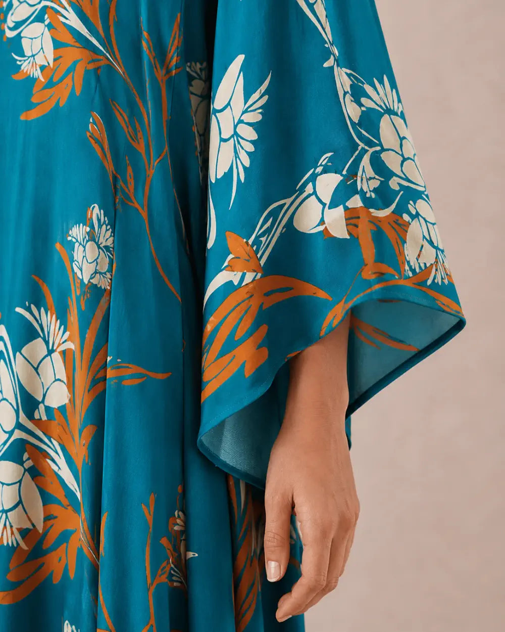 robe japonaise femme bleu fleuri reversible