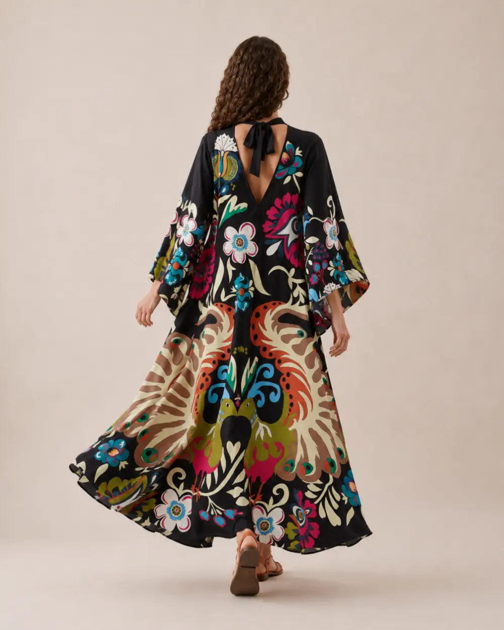 robe japonaise femme fleuri noir reversible