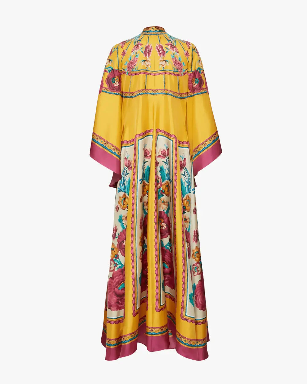 robe japonaise femme jaune fleurie reversible