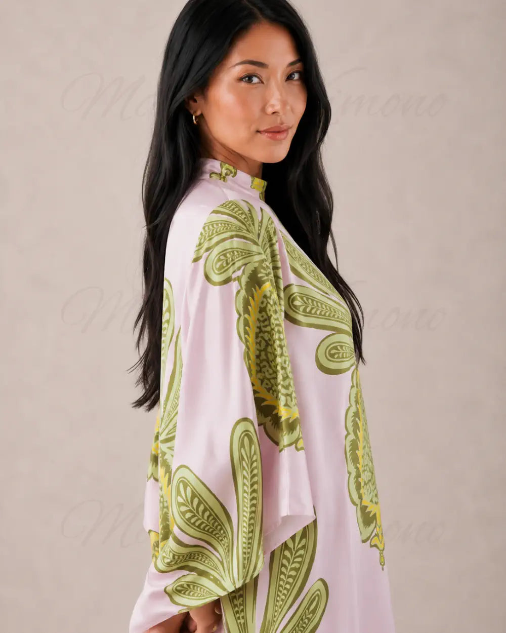 robe japonaise femme rose motifs ananas