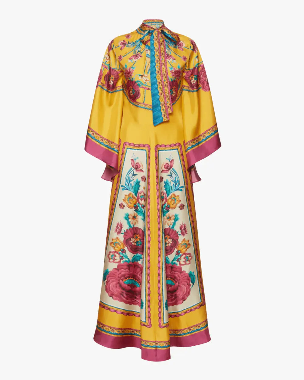 robe kimono jaune reversible fleurie femme Kohane