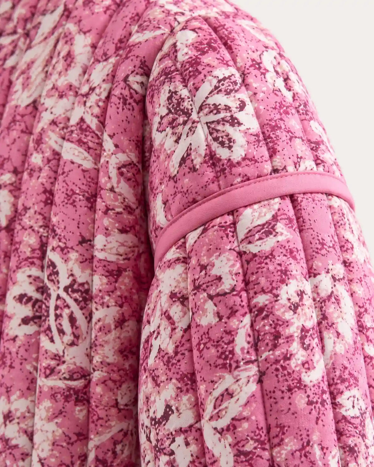 veste kimono matelassee femme rose fleurie matelassage