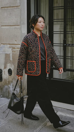 veste kimono matelassée noire femme en balade
