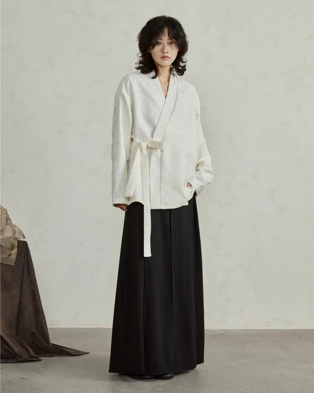 veste kimono cache coeur blanc chic femme Kiyora