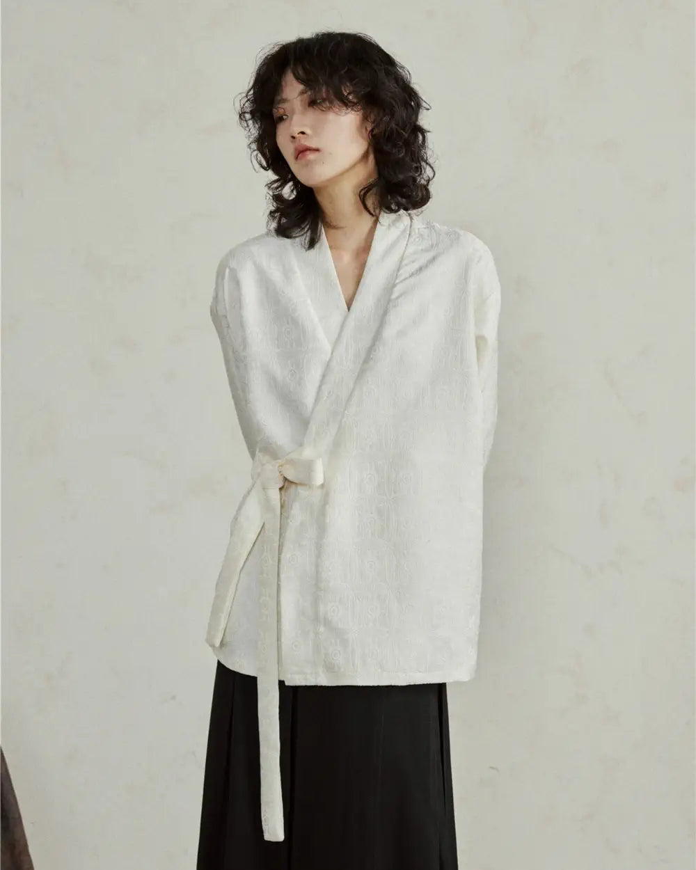veste kimono cache coeur blanc chic femme Kiyora