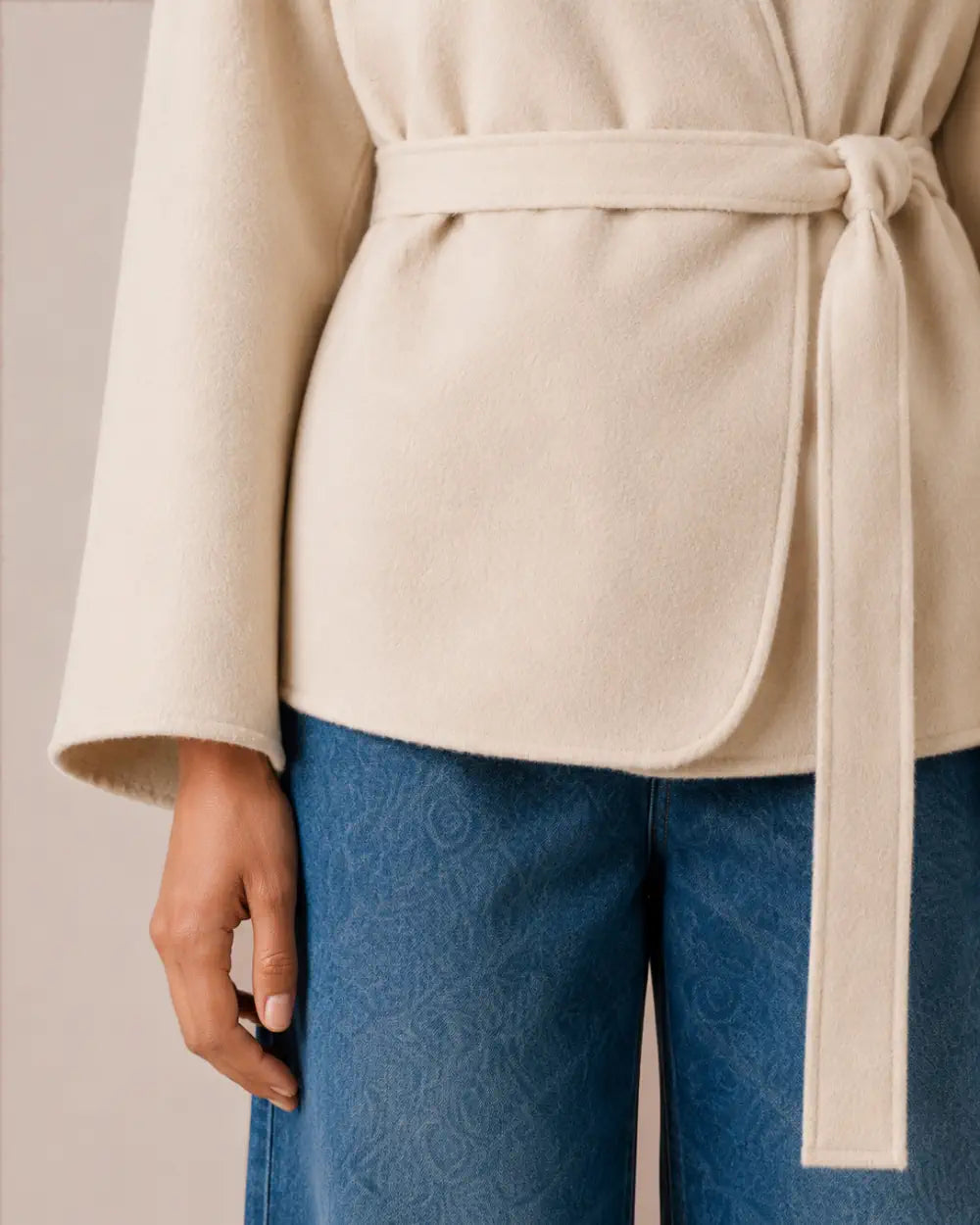 veste kimono coton femme blanc oversize