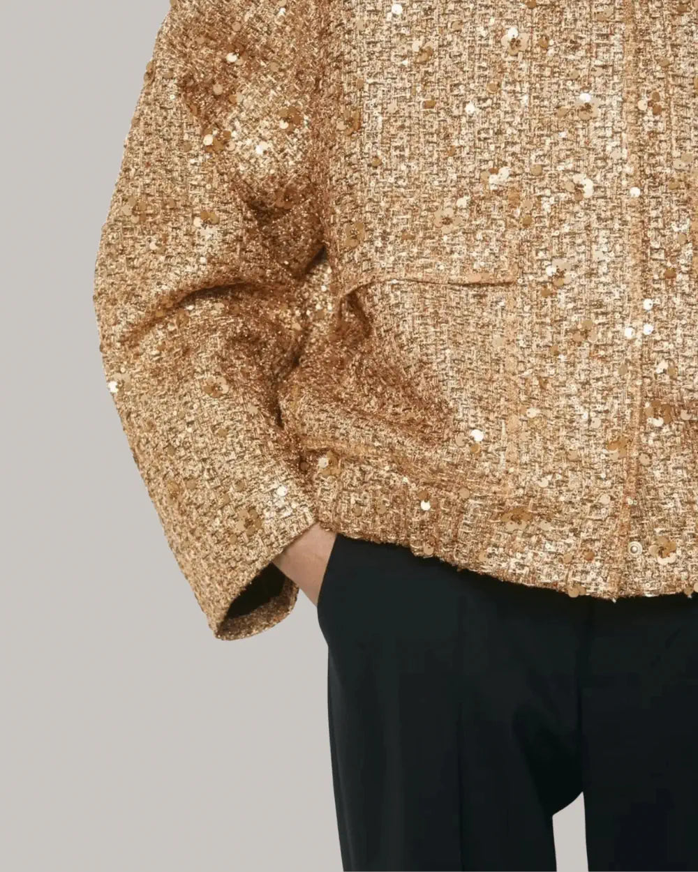 veste kimono doree femme paillettes soirée hikari