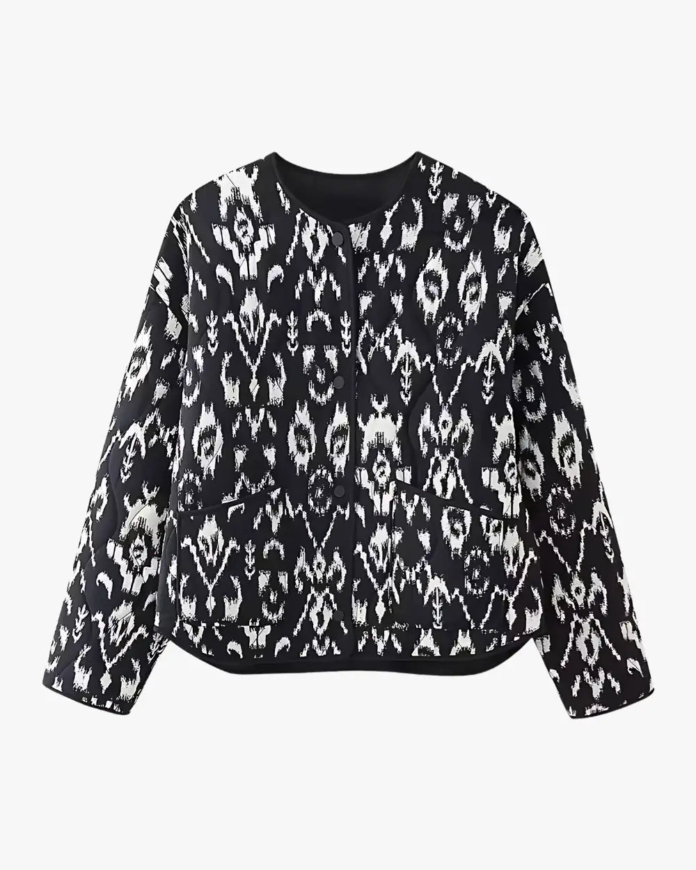 veste kimono femme noir blanc matelassee