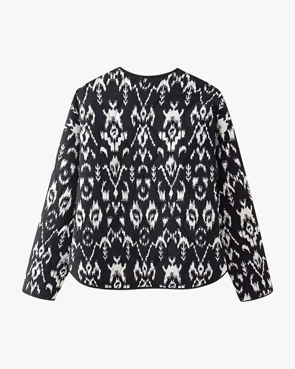 veste kimono femme noir blanc matelassee