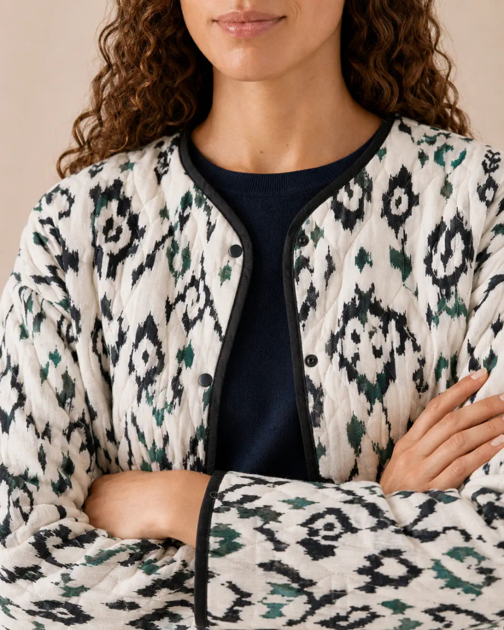 veste kimono matelassee femme blanc