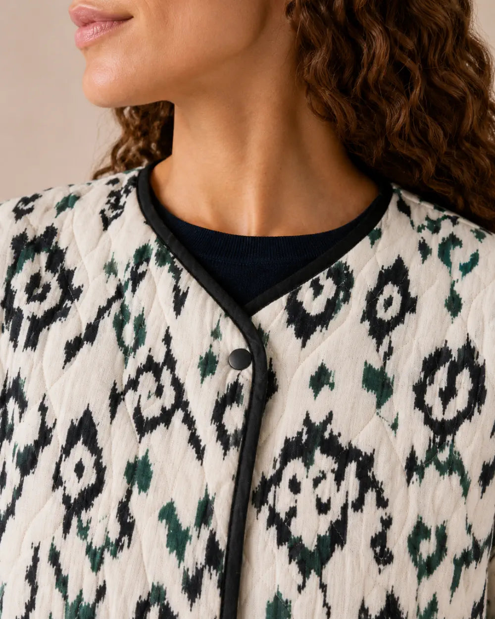 veste kimono matelassee femme blanc
