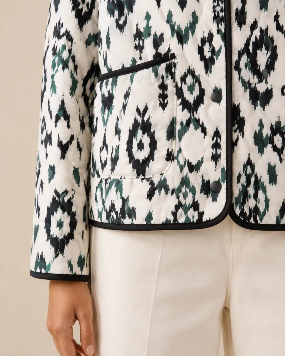 veste kimono matelassee femme blanc