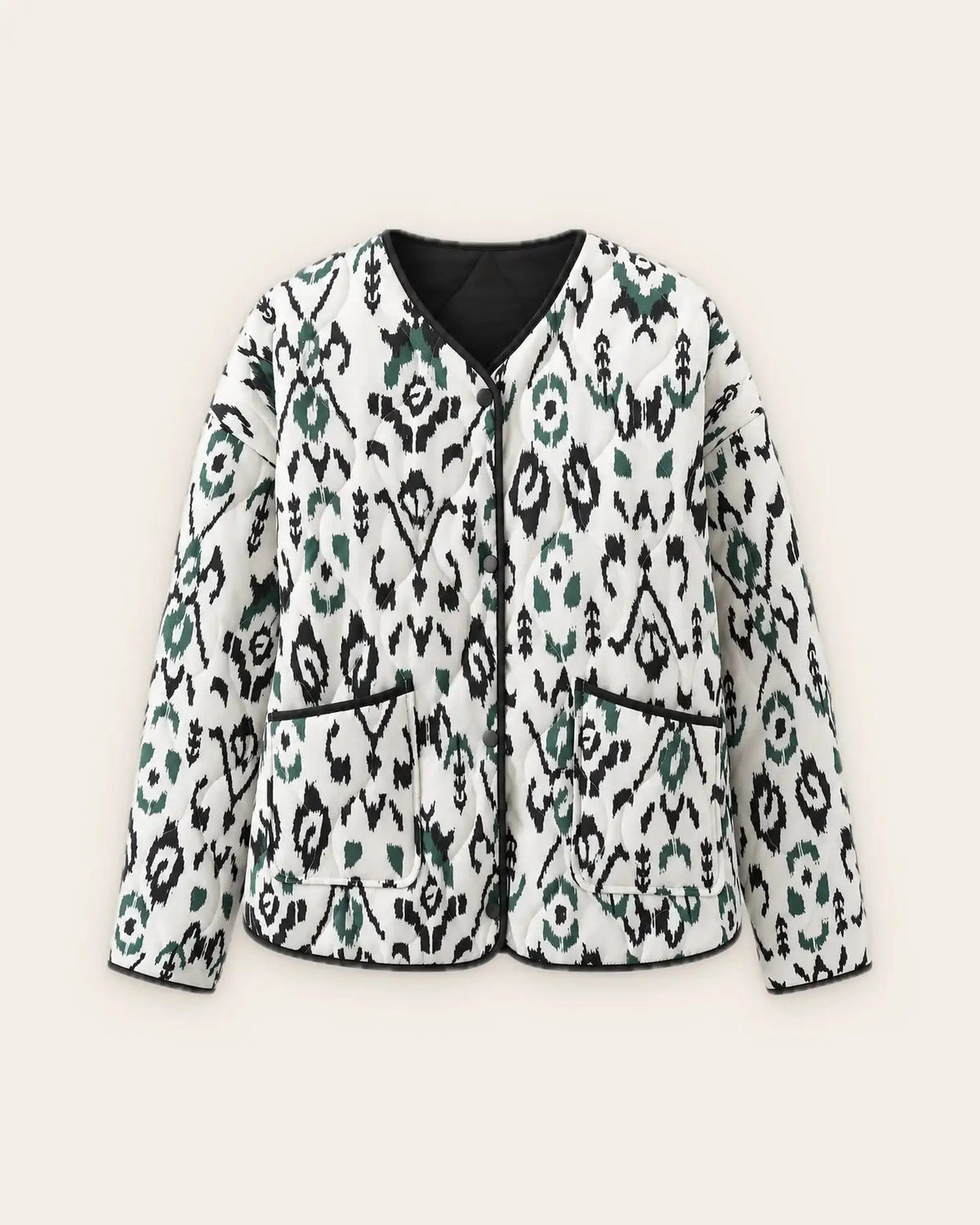veste kimono matelassee femme blanc face