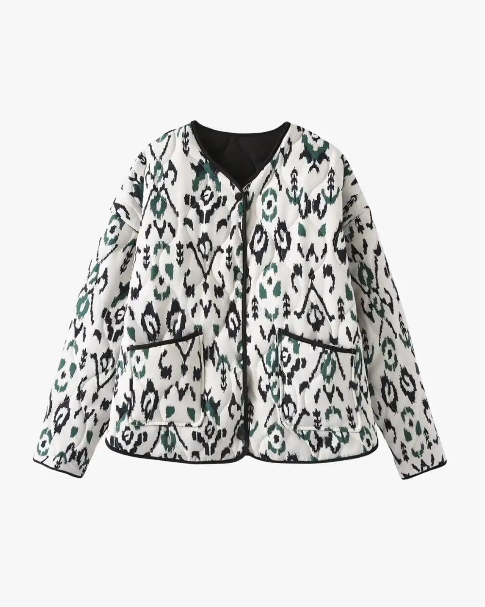 veste kimono matelassee femme blanc face