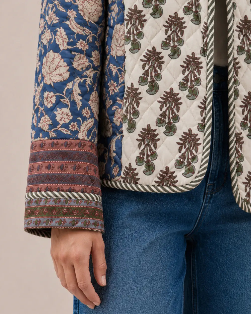 veste kimono matelassee femme bleu chic