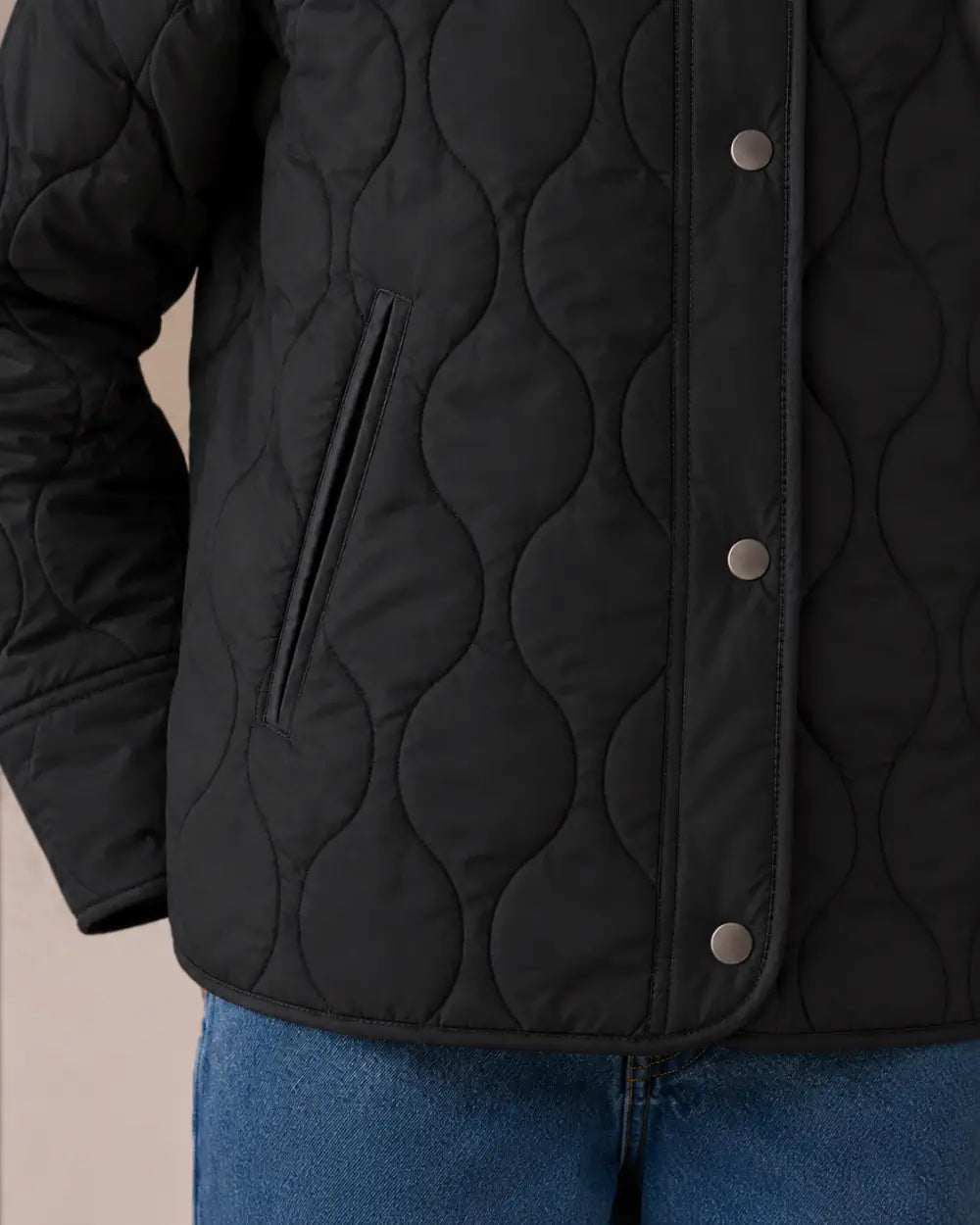 veste kimono matelassee femme noir