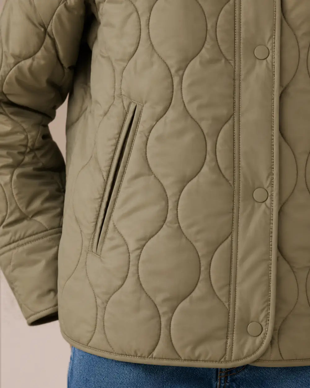 veste kimono matelassee femme vert olive
