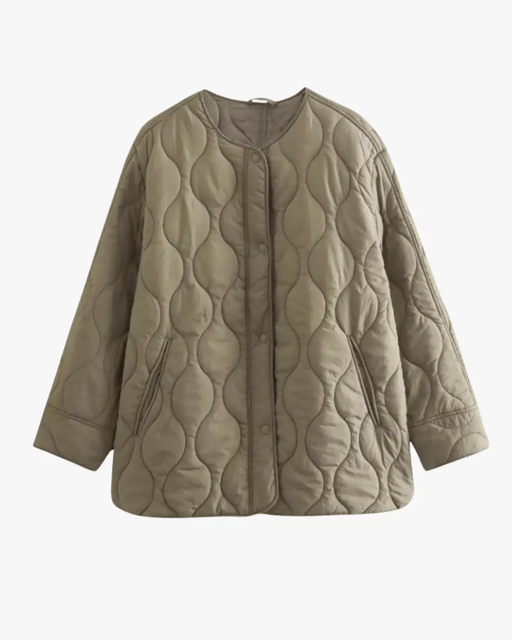 veste kimono matelassee femme vert olive